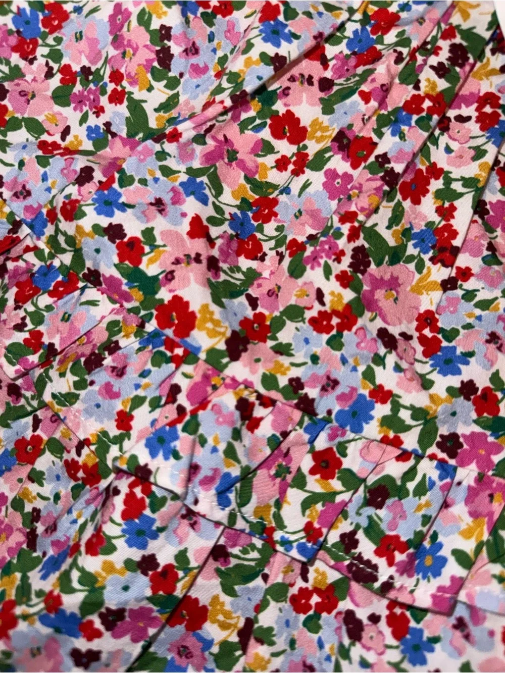 Crewcuts Pink Red Green Blue Yellow Floral Pleated Skirt. SIZE 10